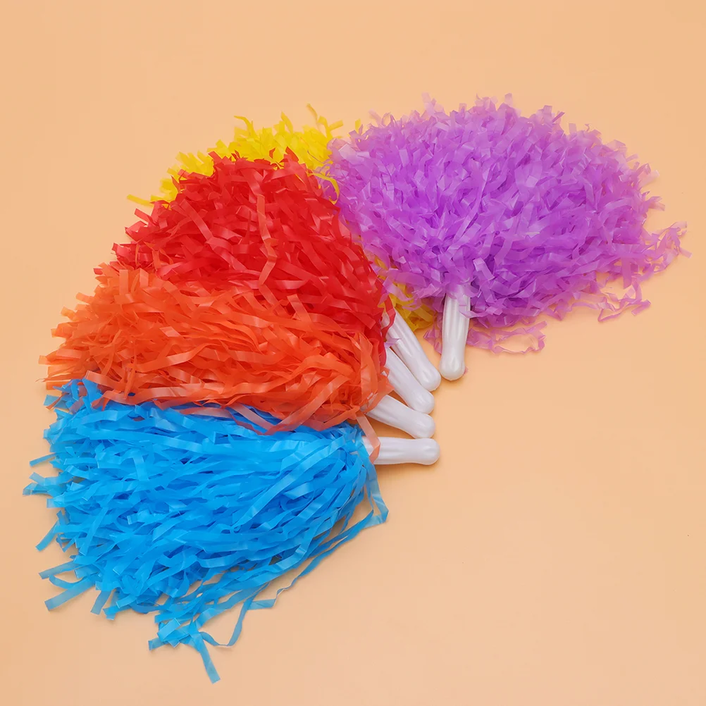 12 Pcs Shiny Pom Poms Cheering Squad Supllies Gliter Pompoms for Cheerleaders Props