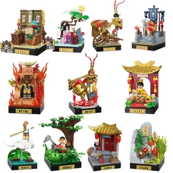 Three Kingdoms Lu Bu Guan Yu and Zhao Yun Assembled Building Block Model Mecha Children's Educational Toy Boy's Gift Collection