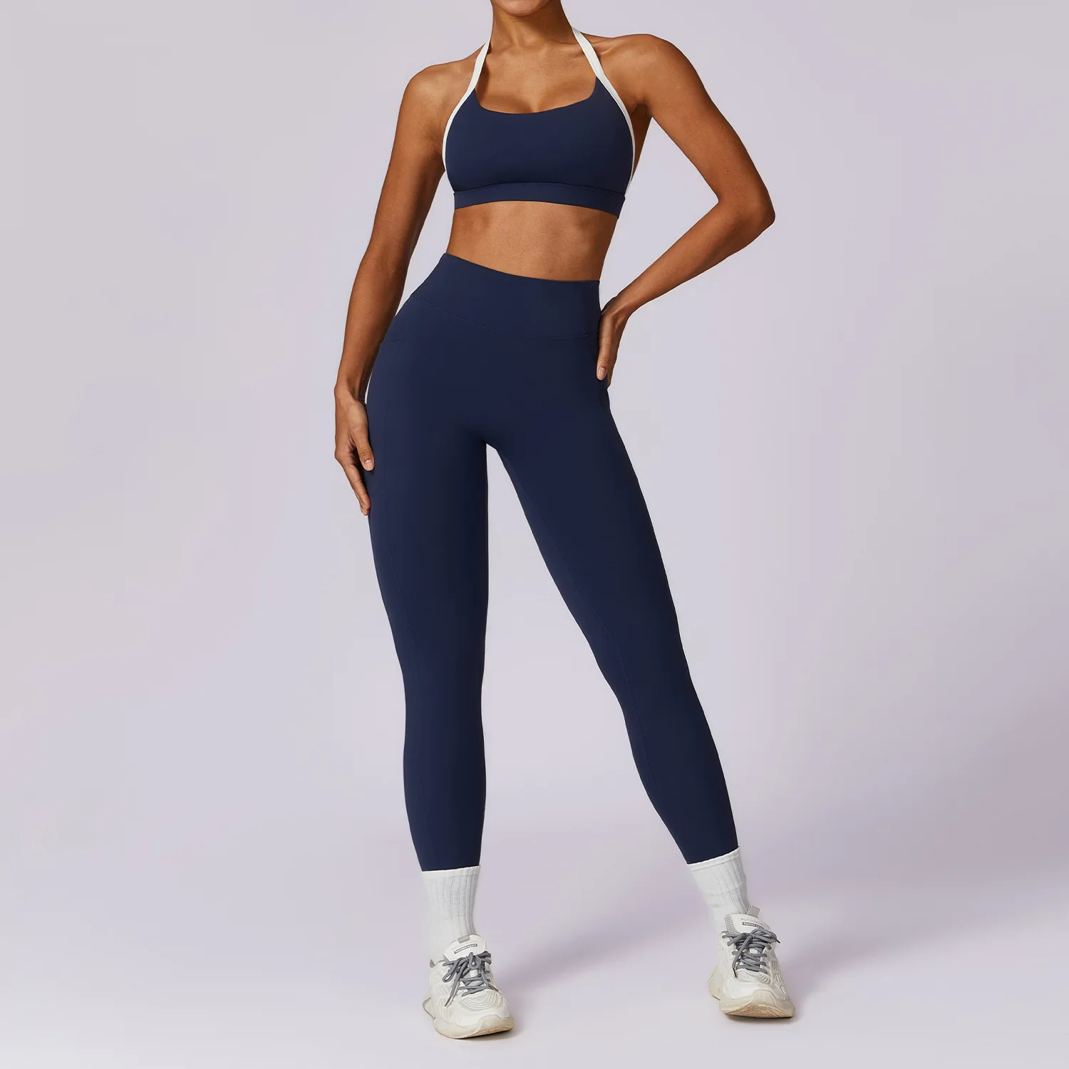 2 Piece Yoga Set Sports Set Women Gym Clothing High Waisted Leggings Long Sleeves Sport Bra Fitness Underwear Sportswear Female