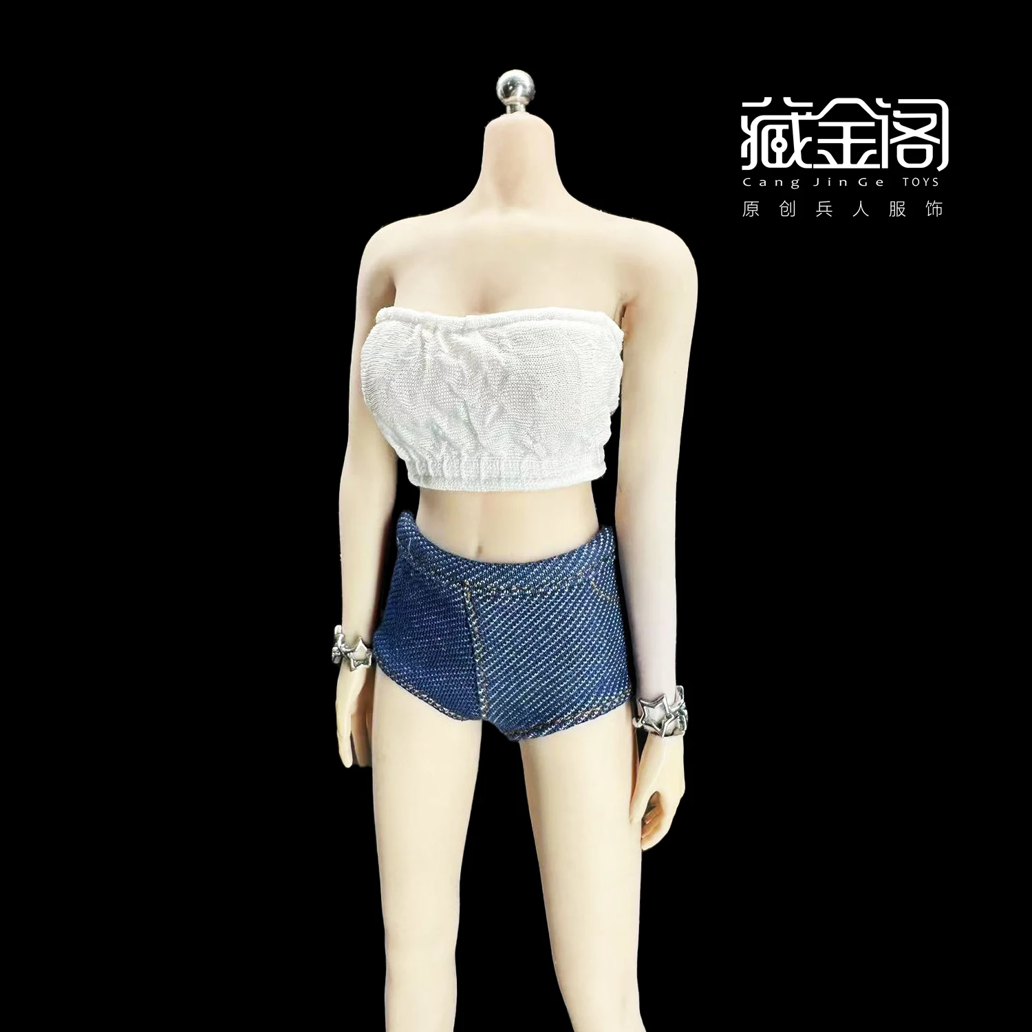 CJG-054 1/6 Scale Female Soldiers Sexy Wrinkled Chest Cover Breast Wrap Vest Top Clothes Model For 6 Inch Action Figure Body