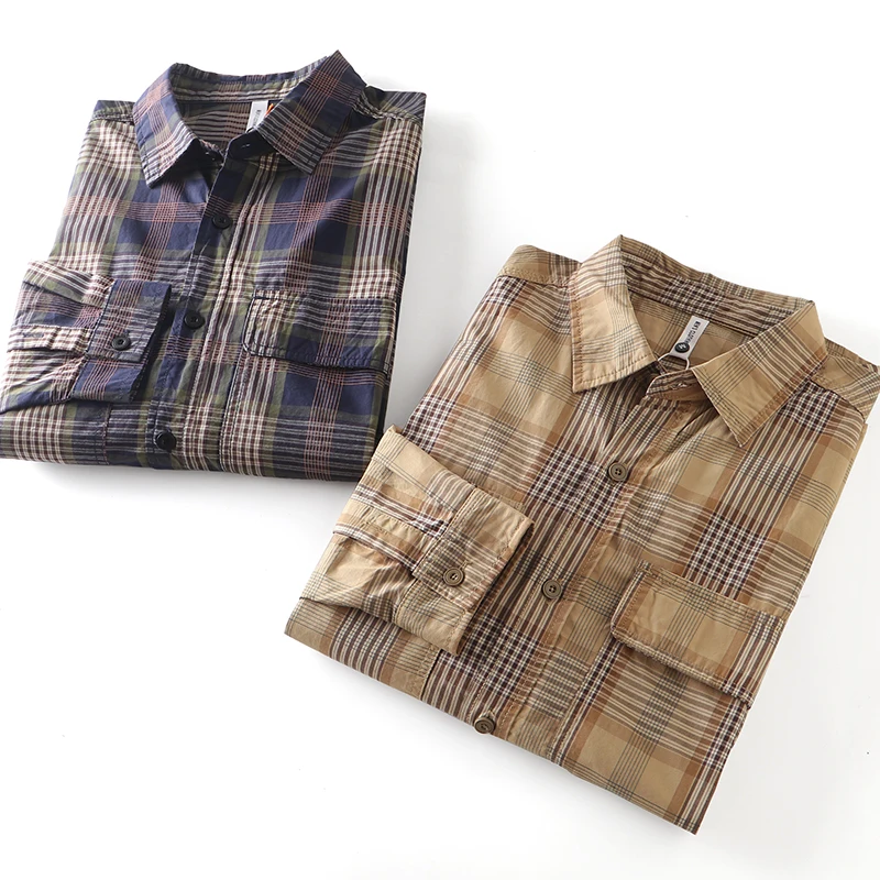 

Мужская хлопковая рубашка в клетку, длинная, комфортная, дышащая, повседневная, весенняя, новая, модный городской стиль