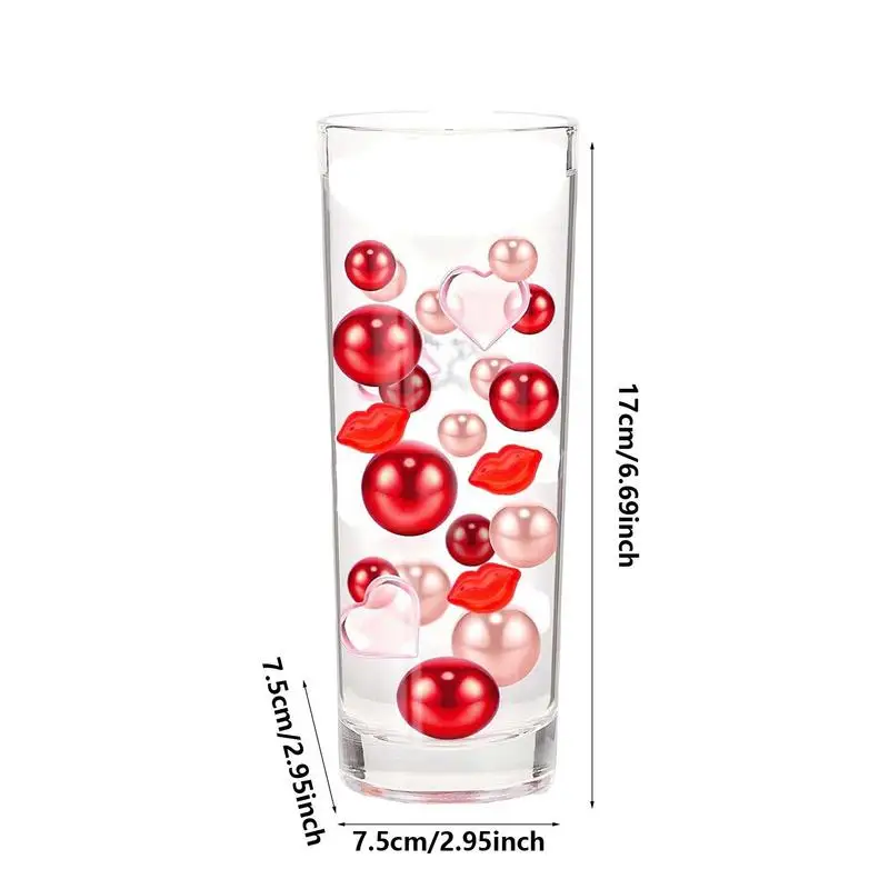 اللؤلؤ العائمة القلب زخرفة اللؤلؤ Vases DIY بها بنفسك زهرية حشو مجموعة لحفلات الزفاف حفلة عيد ميلاد الذكرى عيد الحب ABS