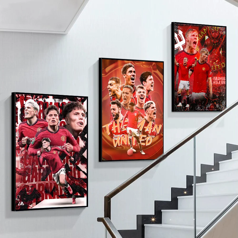 M-Manchester U-United F ملصقات الأفلام الكلاسيكية ، ملصق ورقة بيضاء ، غرفة تصنعها بنفسك ، بار ، مقهى ، فن جمالي ، لوحة جدارية