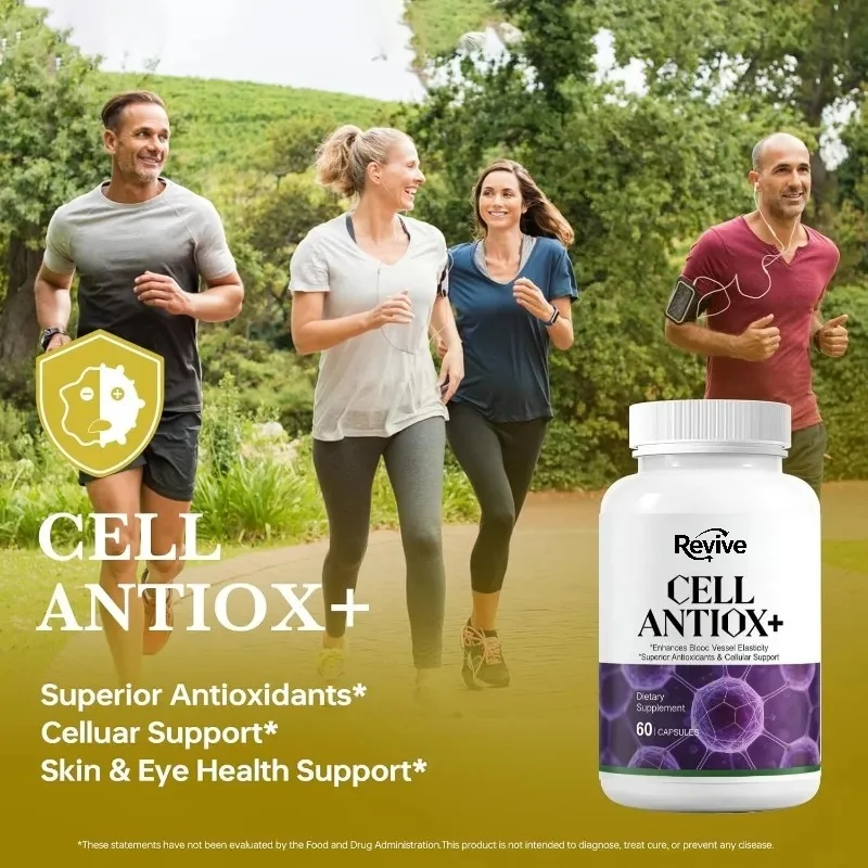 Antioxidant Supplements Contain Grape Seed Extract, Pomegranate Extract, Resveratrol, Vitamin C, and E-60 Capsules