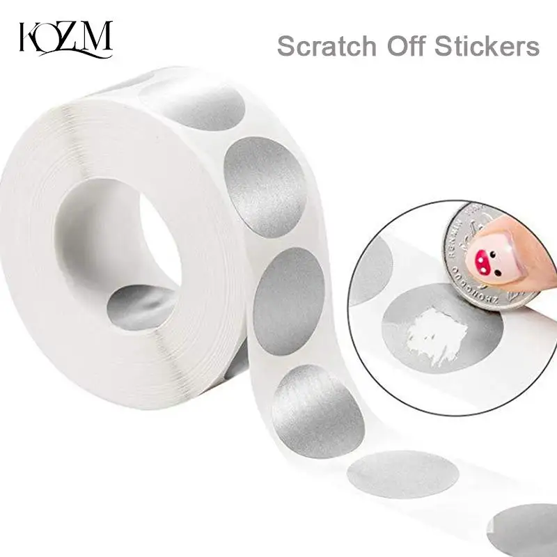 50/300Pcs Roll Hartvormige Coating Stickers Etiketten Sticker Voor Party Game Scratch Off Sticker Voor Geheime Code