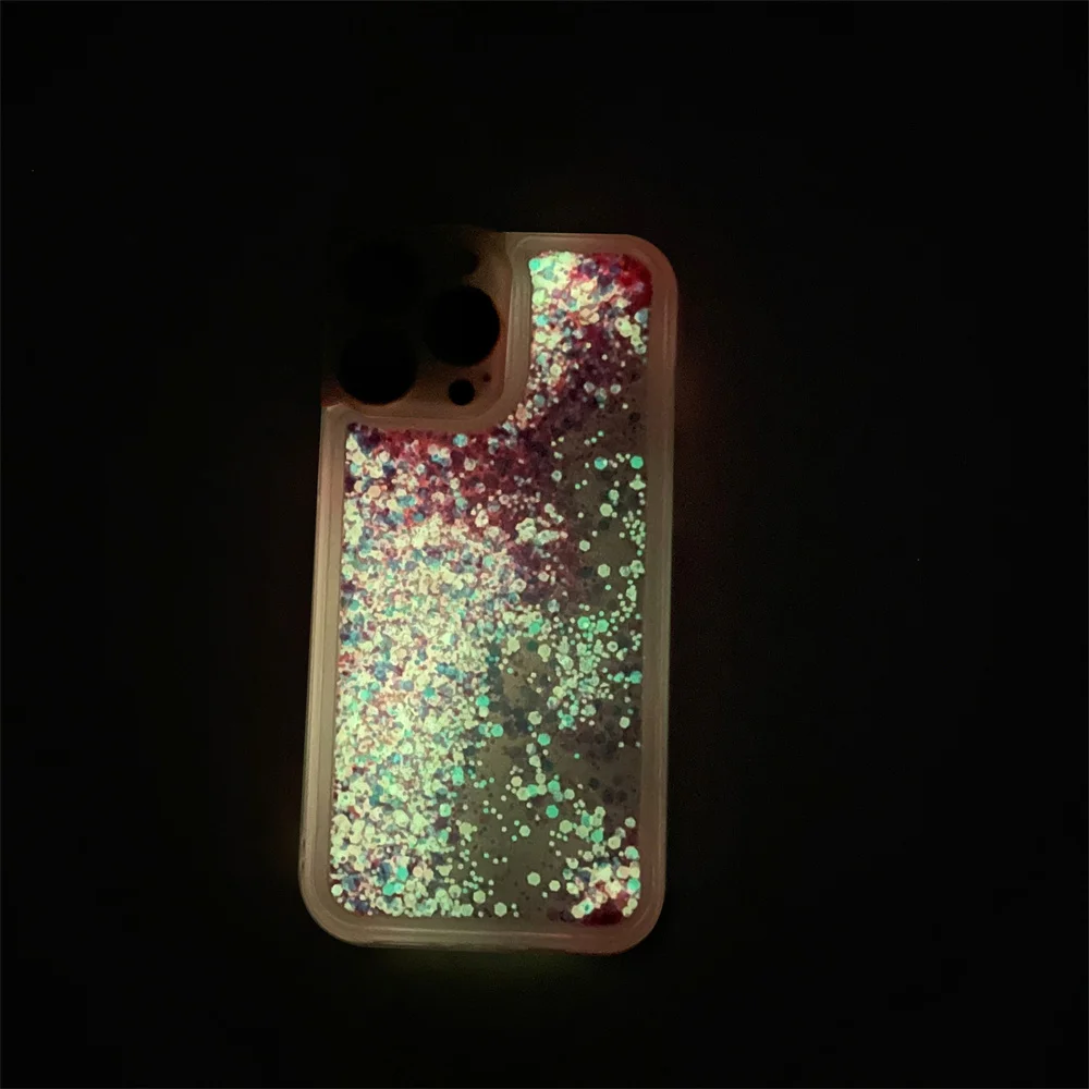 17 Case Leuchtende Glitzer-Flüssig-Bling-Hülle für iPhone Air 16 Plus 15 14 Pro Max 12 11 13 Leuchtet im Dunkeln Quicksand Capa Funda – Detail 5