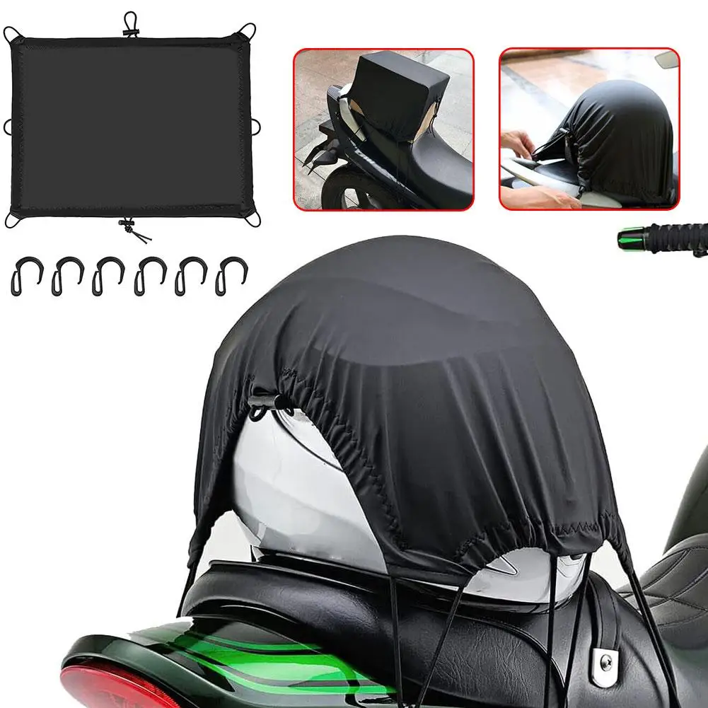 Cubierta para asiento de maletero de motocicleta, estante trasero para equipaje, Red de equipaje, tela elástica, cubierta impermeable para casco, L7E4