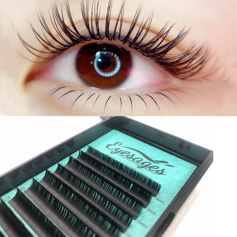 Natuur Zachte Platte Wimpers Split-Tips Individuele Wimperverlenging Mink Valse Lash Levert Make-Up Tools