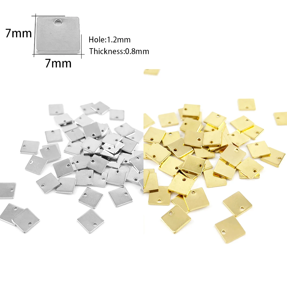 100 stks/partij Custom Pandant Rvs Blank Stempelen Dog Tags Charms Staal Goud Kleur Tag Persoonlijkheid Lasergravure LOGO