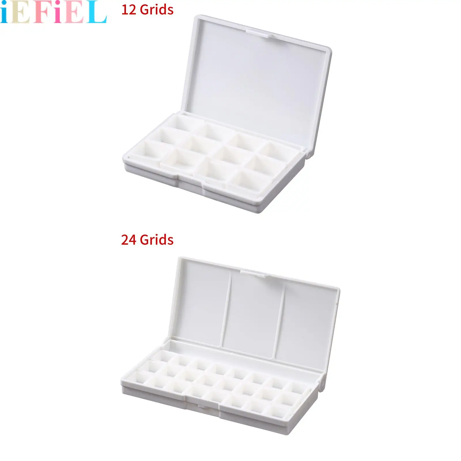 

12/24Grids Color Palette Cases For Watercolor Gouache Acrylic Painting Plastic Palette Paint Pan with Covers Art School Supplies
