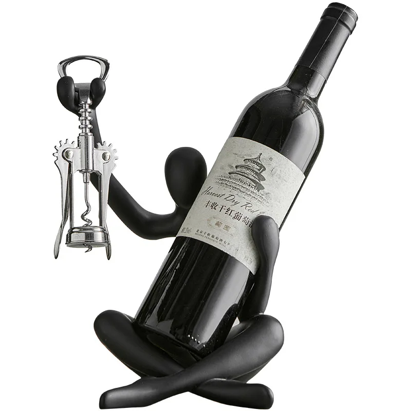 

Resin hollowed-out red wine rack, home decoration, abstract and simple, fashionable and light luxury