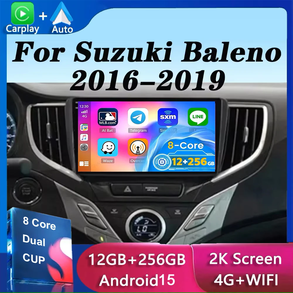 أندرويد 15 لسوزوكي بالينو 2015 - 2022 نظام تحديد المواقع دعم الشاشة راير كاميرا Carplay obd سيارة الوسائط المتعددة راديو مشغل فيديو 4G WIFI