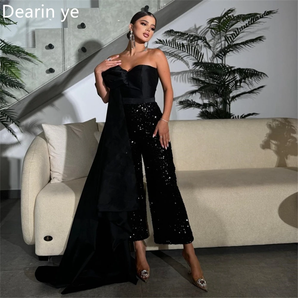 

Customized Prom Gown Saudi Arabia Dearin Strapless Column Ankle Length Skirts Ribbon Bespoke Occasion Dresses Formal Evening Dre