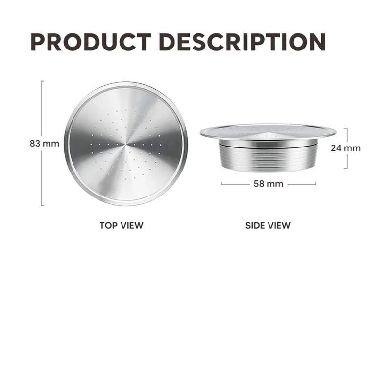 A33R- كبسولات قهوة قابلة لإعادة الاستخدام من الفولاذ المقاوم للصدأ كبسولات قهوة قابلة لإعادة الملء لماكينة القهوة Senseo HD7801 سهلة التركيب