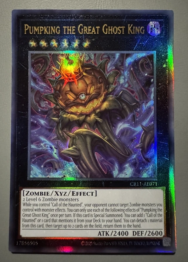 

Yugioh KONAMI Duel Monsters CR11-AE071 Pumpking the Great Ghost King Ultimate Rare Asian English Collection Mint Card