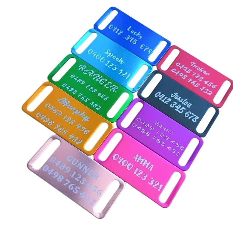 Personalized Aluminum Dog ID Tags Custom Engraved Pet Name Phone Number Anti-lost Cat Tag