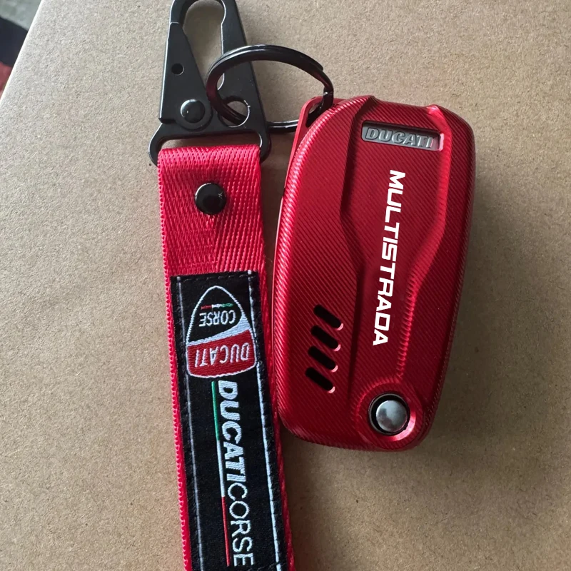 For DUCATI Multistrada V2 V2S V4 V4S 1260S 950S 2017-2025+ Accessorie Motorcycle CNC Keychain Case Shell & Keychain Key Ring