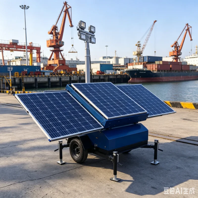 Heavy Duty Aluminum Telescopic Mast Light Tower With Towable Trailer Mount For Coastal Infrastructure Projects