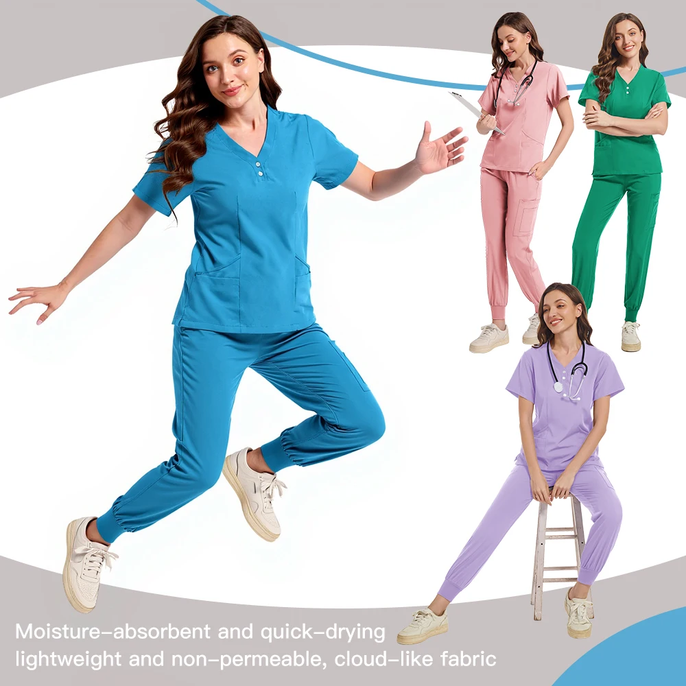 

Hospital Uniform Jogger Pants Washable Soft Hot Sale Pet Vet Nurse Scrub Set Women Medical Scrubs Sets Women Medical Accessories