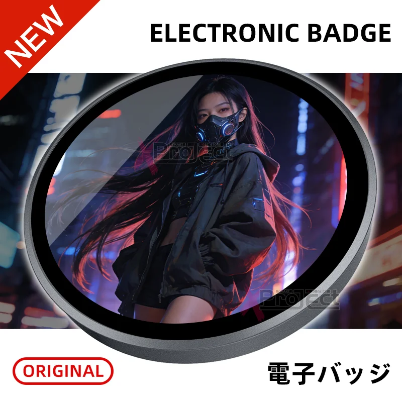 

New Electronic Badge Anime Merchandise Dynamic Digital Display Photo Badge Decoration for Fans Otaku Kids Gifts Smart E-Badge