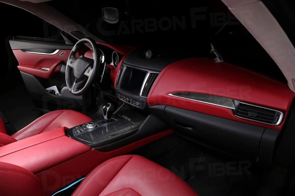 Car Center Console Dashboard AC Outlet Door Dry Carbon Fiber Interior Trim Covers for Maserati Levante 2016-2019