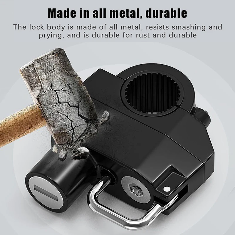 

22-28MM Universal Motorcycle Helmet Pipe Clamp Hook Lock With 2 Keys+Installation Tool For Bike Moto Scooters Anti Theft Padlock