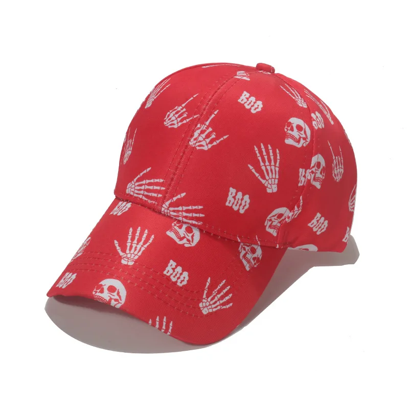 2024 New Trend Versatile Sunshade Hip Hat Men's and Women's Street Skull Printed Adjustable Casual Baseball Hats Gorras Hombre