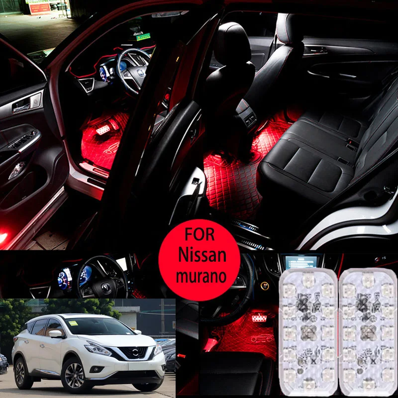 

FOR Nissan murano LED Car Interior Ambient Foot Light Atmosphere Decorative Lamps Party decoration lights Neon strips