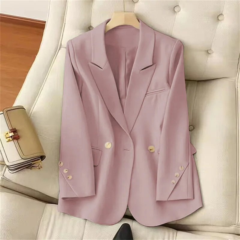 

Women Jacket 2025 New Korean Fashion Small Suit Coat Clothes Loose Temperament Slim Blazer for Women Chic Tops Female Outerwear