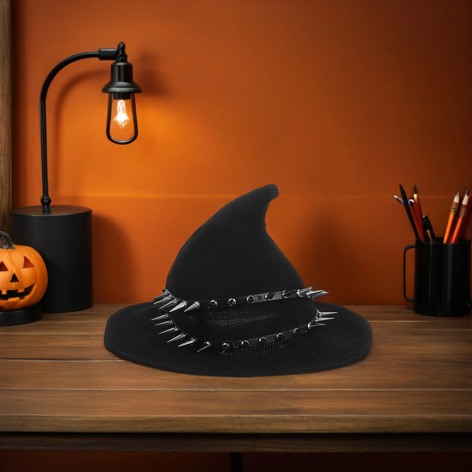 

Вязаная шерстяная шляпа ведьмы на Хэллоуин, кепка волшебника в стиле стимпанк, маскарадный костюм, аксессуар для вечеринки, шляпа волшебника, кепка для косплея на Хэллоуин