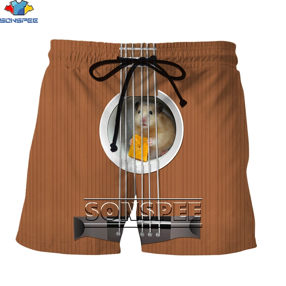 SONSPEE Hamster Funny Summer Clothes Custom 3D Shorts Printed Casual Harajuku Shorts Oversized Men's Cool Animal GraphicPants