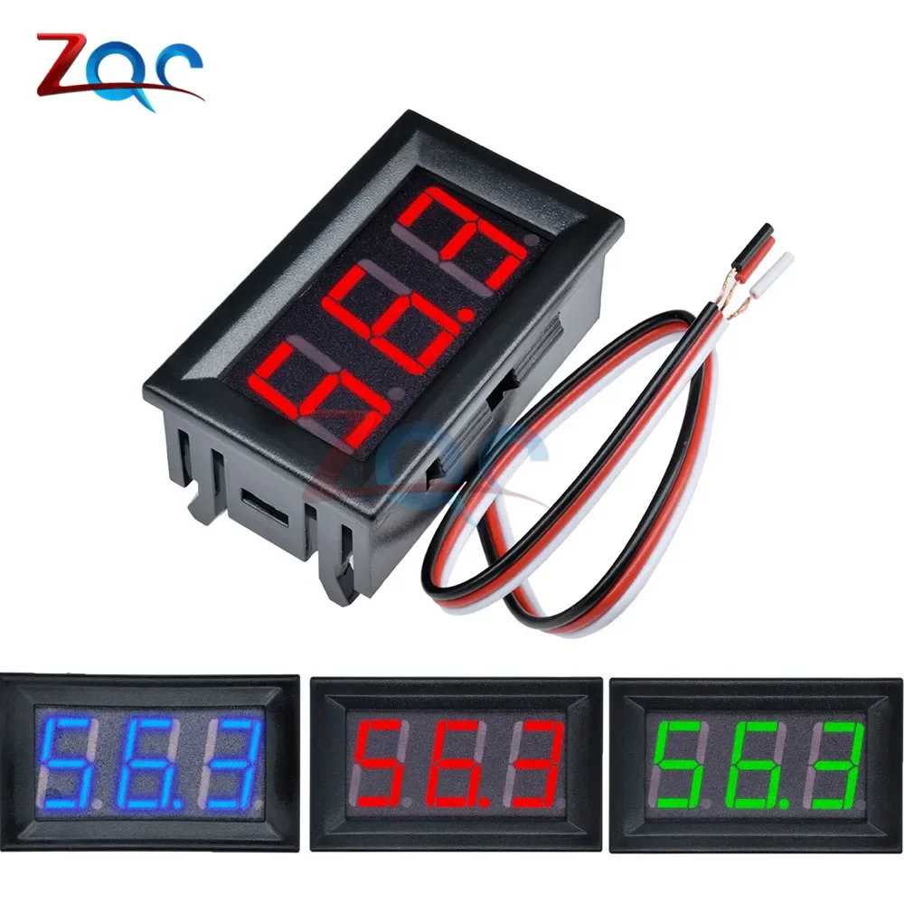 DC 0-100V Digital Car Voltmeter Automotive Voltage Meter Red/Blue/Green12V 24V Motorcycle Vehicle LED Display Voltage Tester