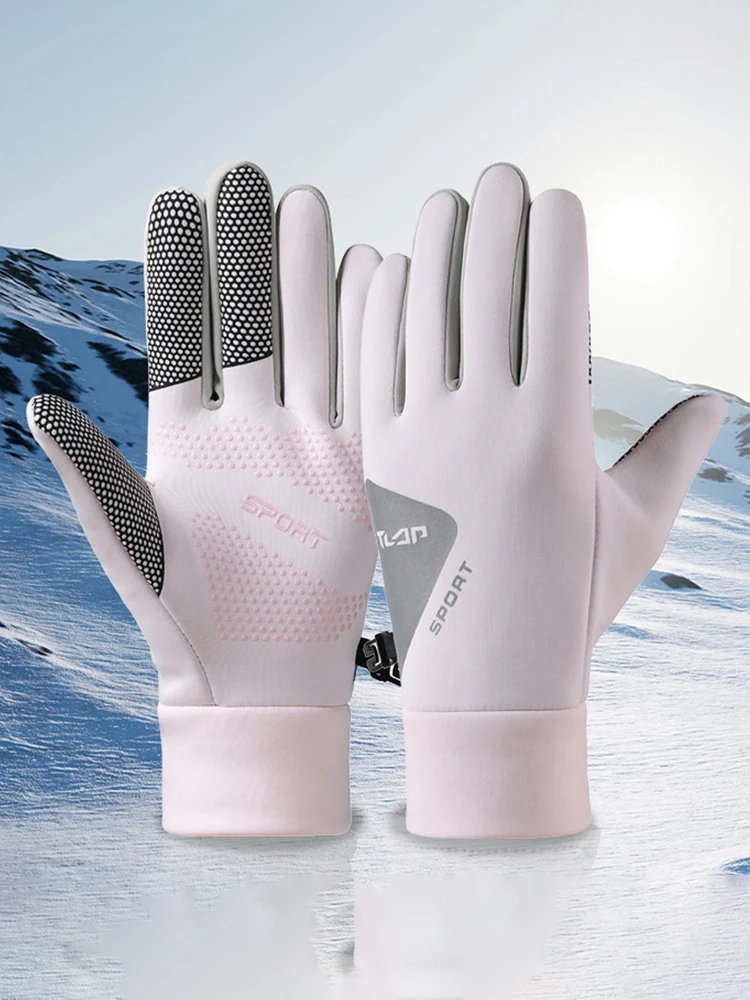 AliExpress Women's winter velvet warm outdoor running anti slip touch screen windproof and warm mountaineering rider gloves for men