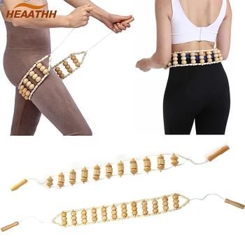 Wooden back massage roller rope full body massage roller rope handmade portable rolling massage tool wood