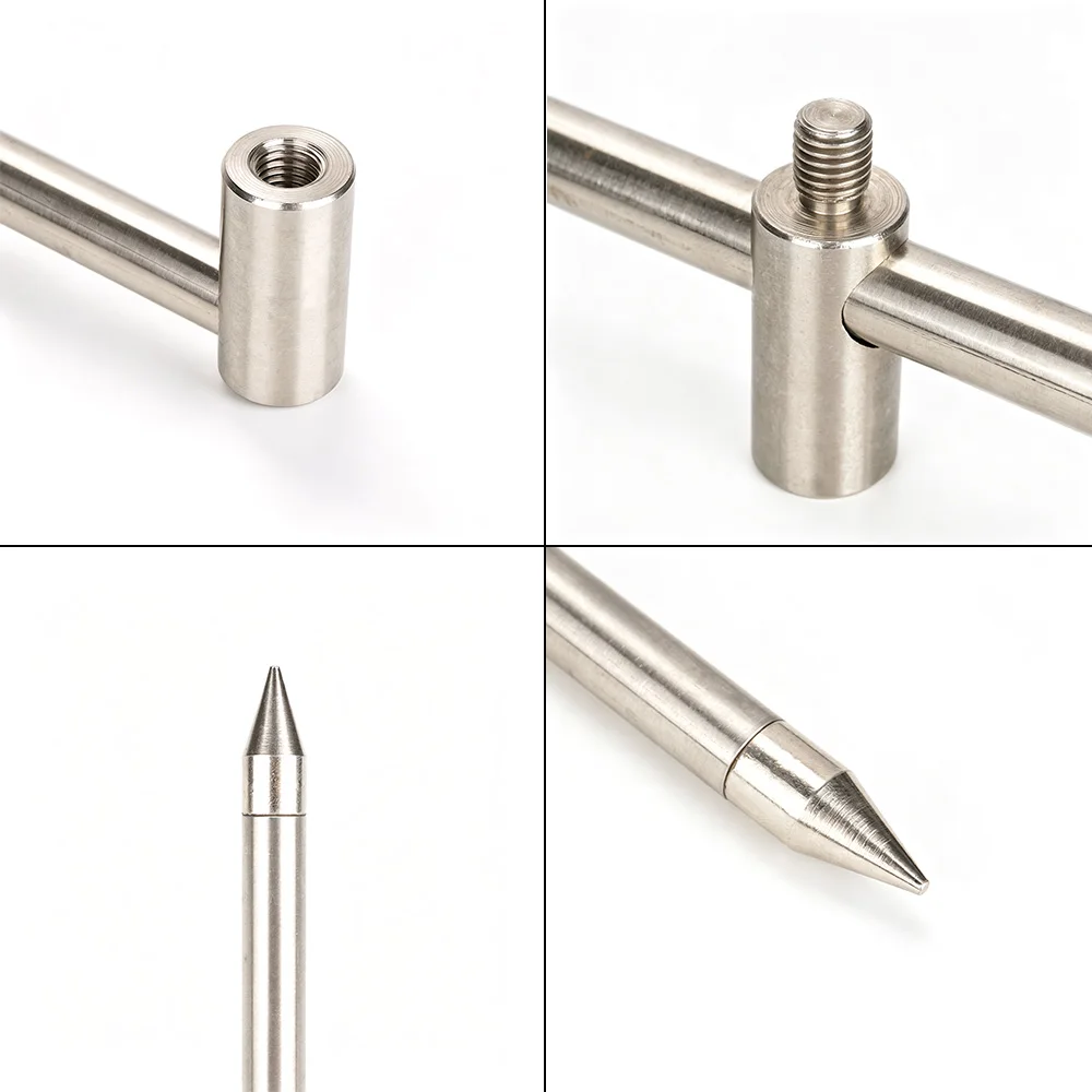 Hirisi Karpfenangeln Edelstahl Rod Pod Set 2 Stück Banksticks und 2 Stück Buzz Bars Set Verstellbarer Rutenhalter Angelzubehör – Detail 2