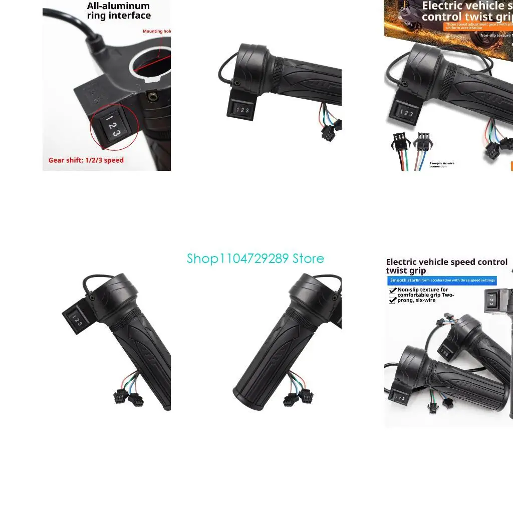D8KE Single Electric Bike Grip Handle with Textured Twist Hold Area