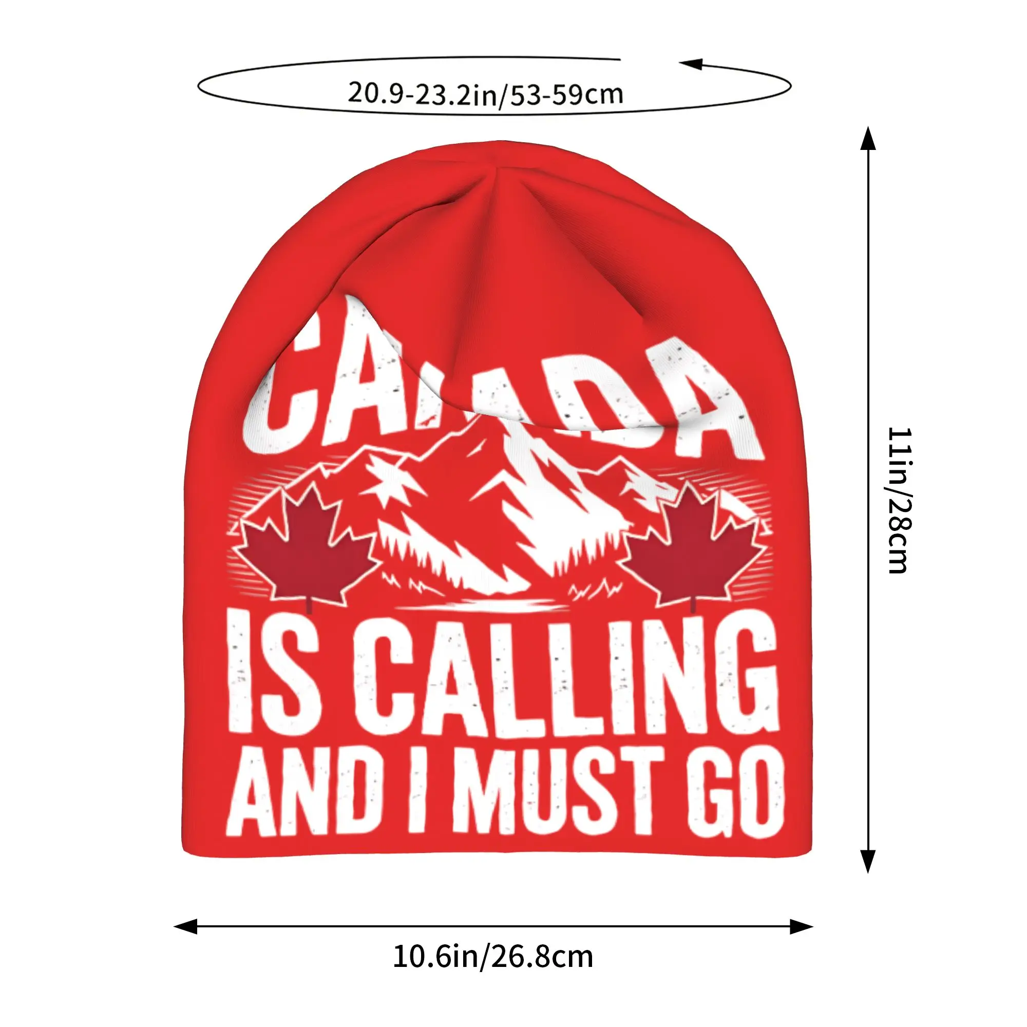 Funny Canada Is Calling and I Must Go Flag  Skull Cap Beanie Lightweight  Cycling Hat for Men Women