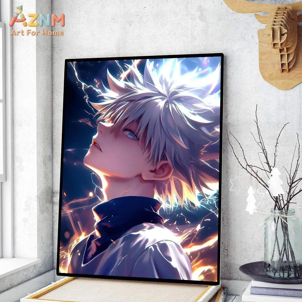 AZNM Hunter X Hunter Anime Canvas Poster Gon Freecss Killua Zoldyck Wall Art Print Home Bedroom Decor Painting Gift