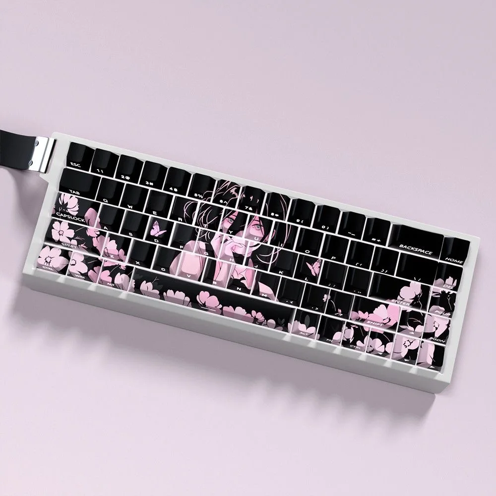 Przezroczyste nasadki na klawisze Reze Chainsaw Man Keycap Black Keycaps PBT Dye-Sub Cherry 73 Keys Pasuje do 60 65 68 Mechaniczna nakładka na klawiaturę — zdjęcie produktu 6