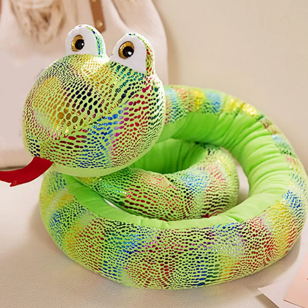 Whimsical Snake Ornament Colorful Snake Plush Toy Stuffed Spoof Soft Plushie Home Decor Gift for Kids 120/160cm Simulated Funny