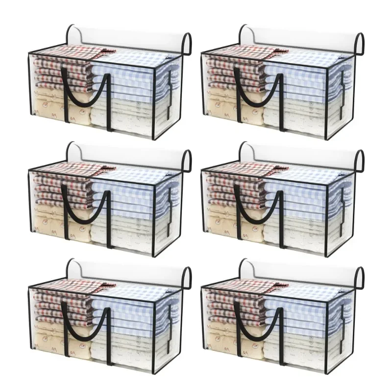 

Clear Moving Bags Heavy Duty Extra Large, 6-Pack Moving Supplies with Reinforced Handle, Heavy-Duty Storage Tote for Clothes