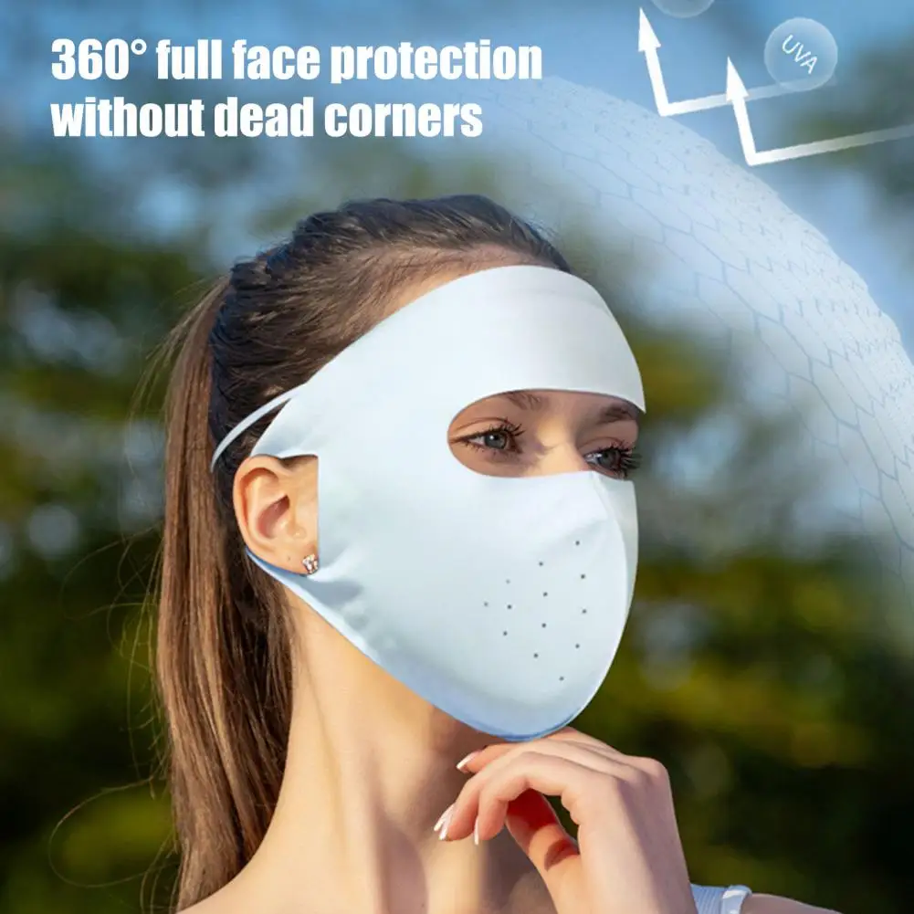 

Солнцезащитный крем для лица, легкая ткань из ледяного шелка, крутая дышащая 360-градусная защита от солнца, защита для лица для верховой езды, женская летняя одежда