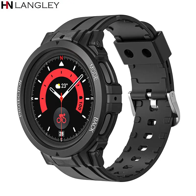 Silicone Strap+Case for Samsung Galaxy Watch 5 Pro 45mm Band Protective Shell Galaxy Watch5/4 40 44mm Sport Bracelet Accessories