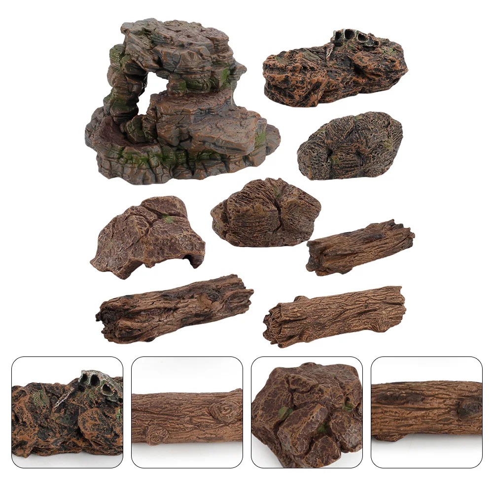 

8Pcs Mini Landscape Sand Table Scene Durable Plastic Creative Kids Educational Scene Set Mini Landscape Model Toy