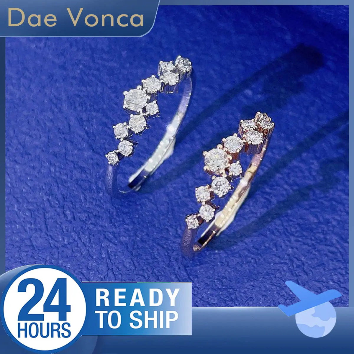 

Кольцо с бриллиантом из желтого/белого золота 18 карат, набор кластеров, юбилейное кольцо Half Eternity, круглой огранки, выращенное в лаборатории кольцо с натуральным бриллиантом для жены