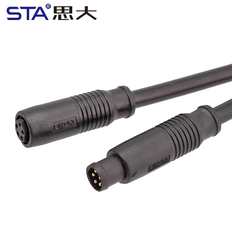 M8 Plastic Snap-on Male Female IP67 Quick Plug Aviation Plug Socket Waterproof Overmolded Connector 3 4 5 6 8 Pin