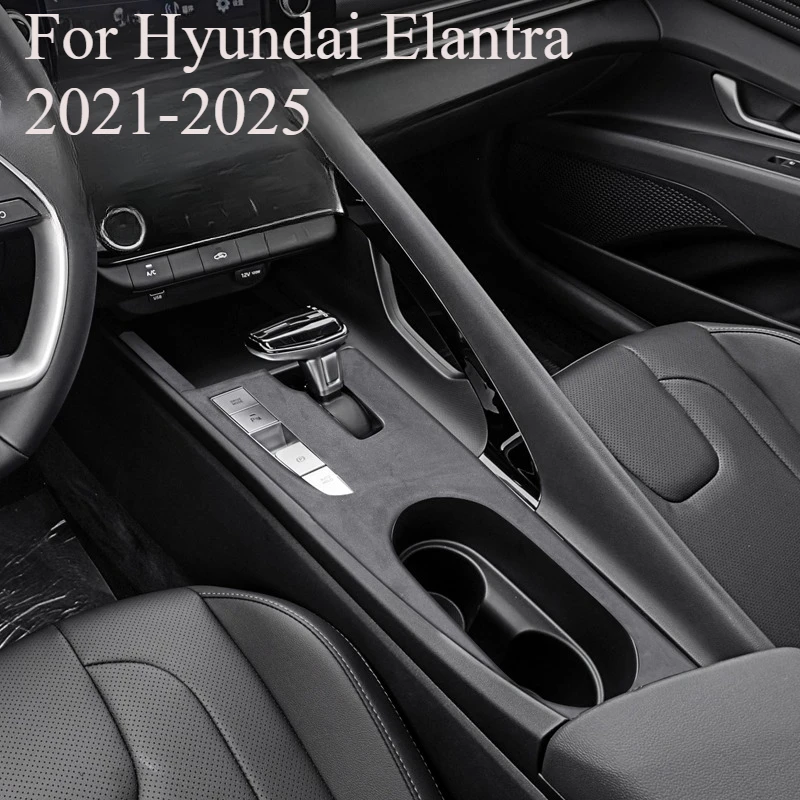 

For Hyundai Elantra 2021-2025 Center Console Suede Shift Panel Cover, Trim Interior Dashboard Upgrade Accessories