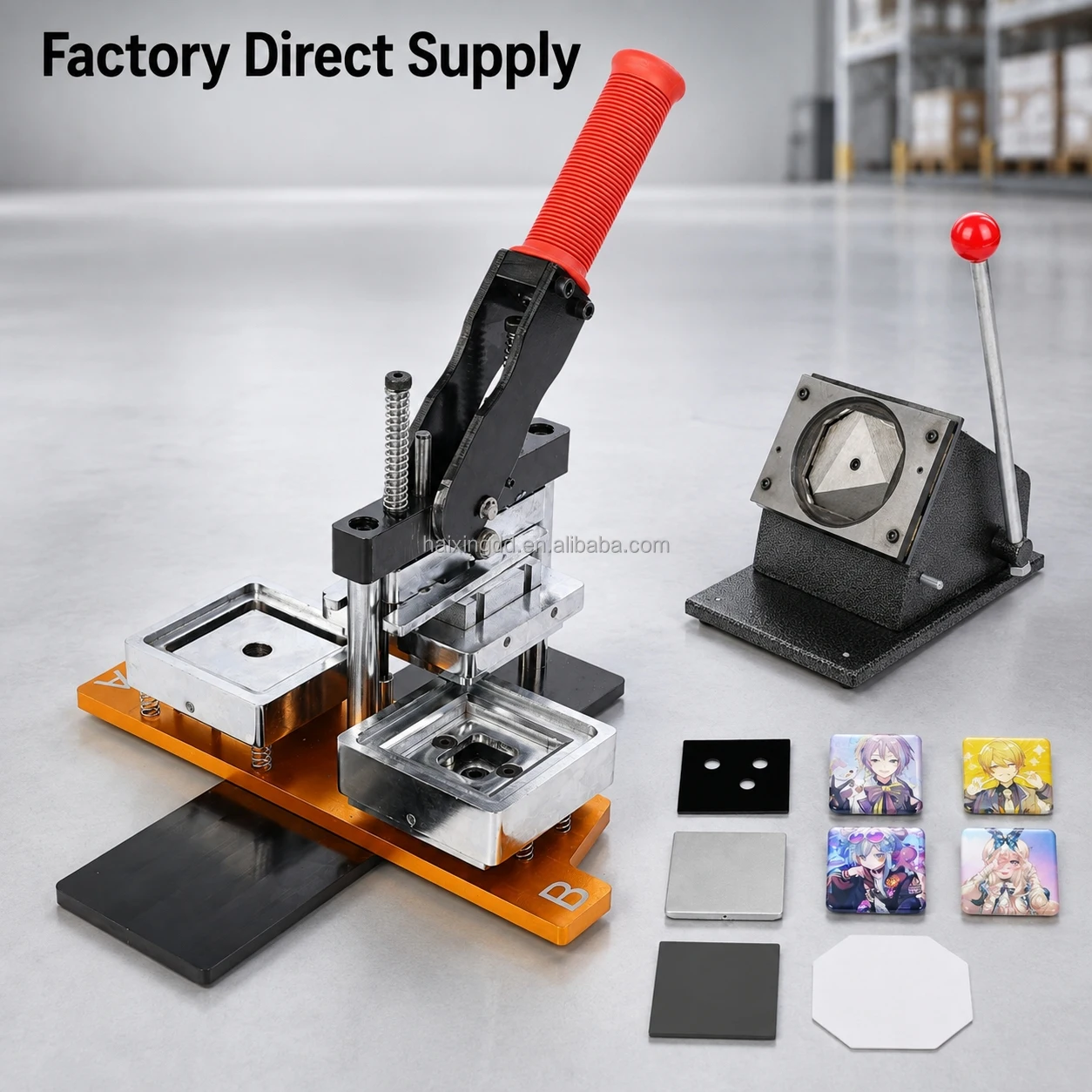 80*80 mm Manual Square Refrigerator Magnet Making Machine and Square Badge Making Machine for Tourist Attractions and Gift Shops