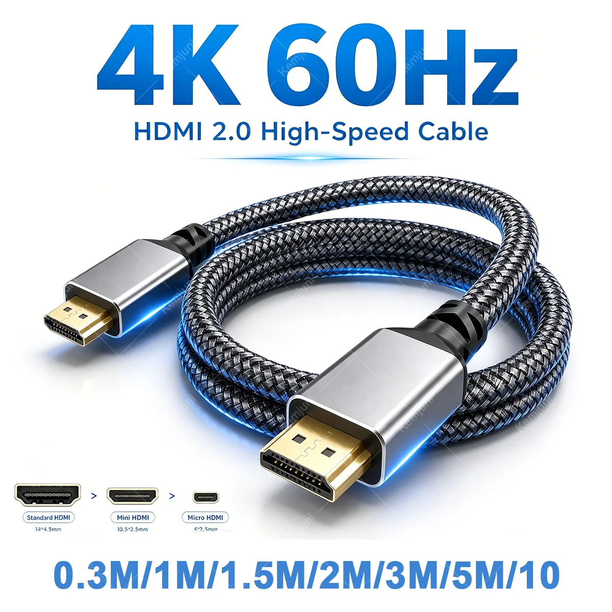 HDMI To HDMI Cable TO HDMI/MINI HDMI/Micro Cable HD 4K 60HZ 0.3M/1M/3M/5M/10M HDMI 2.0 Male To Male Cable