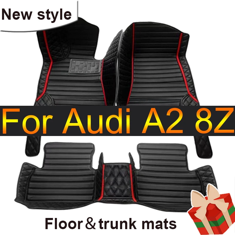 Car Floor Mat For Audi A2 8Z 2000~2005 5seat Water Poof Car Matts Floor Carpet Leather Mat Coche Car Accessories Interior Parts